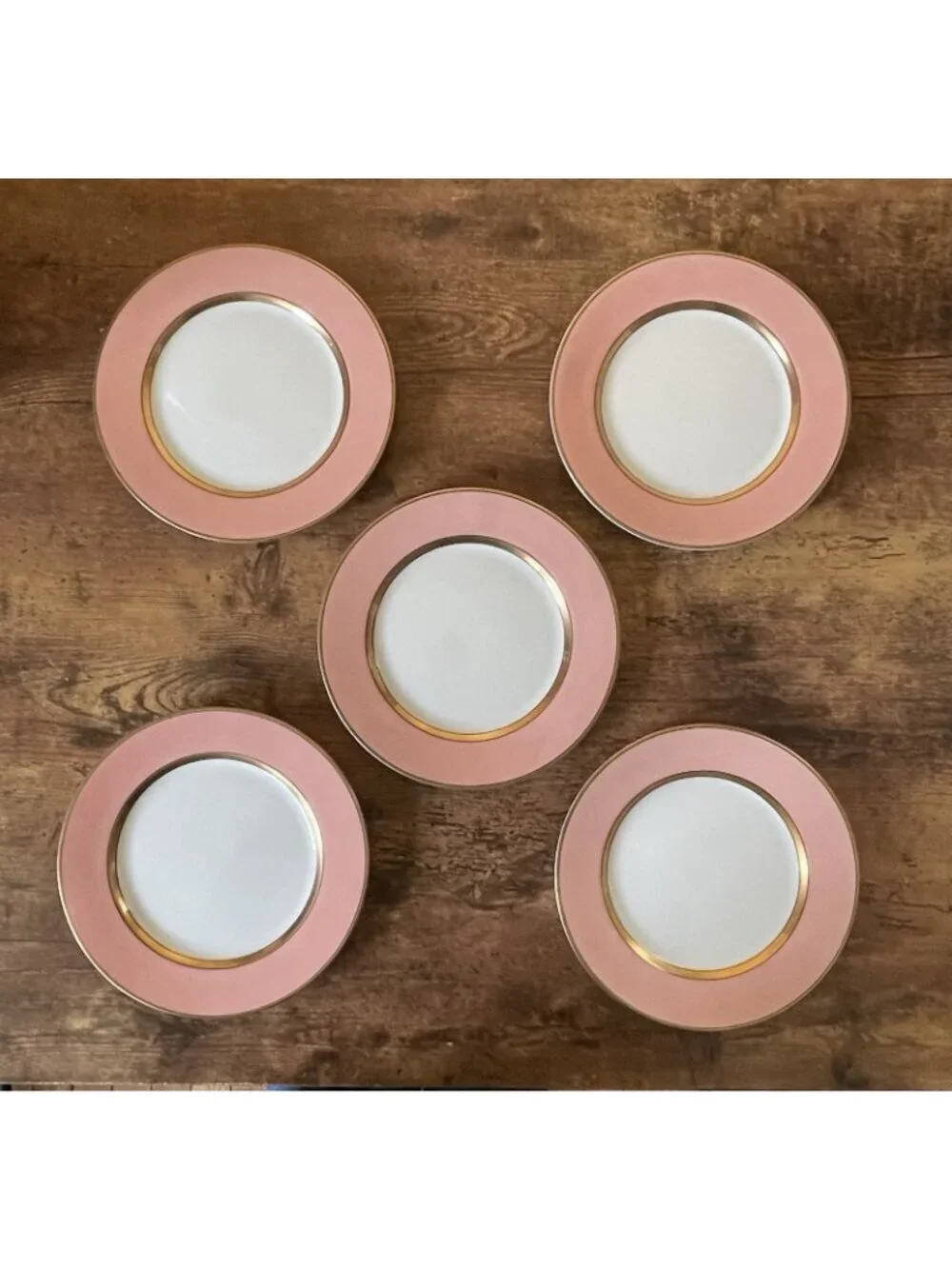Vintage Fitz & Floyd Renaissance Peach Gold Salad Plates Set of 5 7 1/2